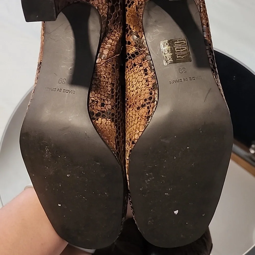 Free people | Brown Snakeskin Leather Kitty heel | size (39)